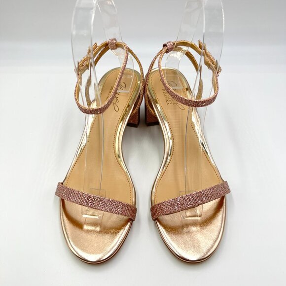 Jewel Badgley Mischka Womens Size 5.5 Pink Sparkly Dress Sandals Heels Shoes‎ - Picture 3 of 13